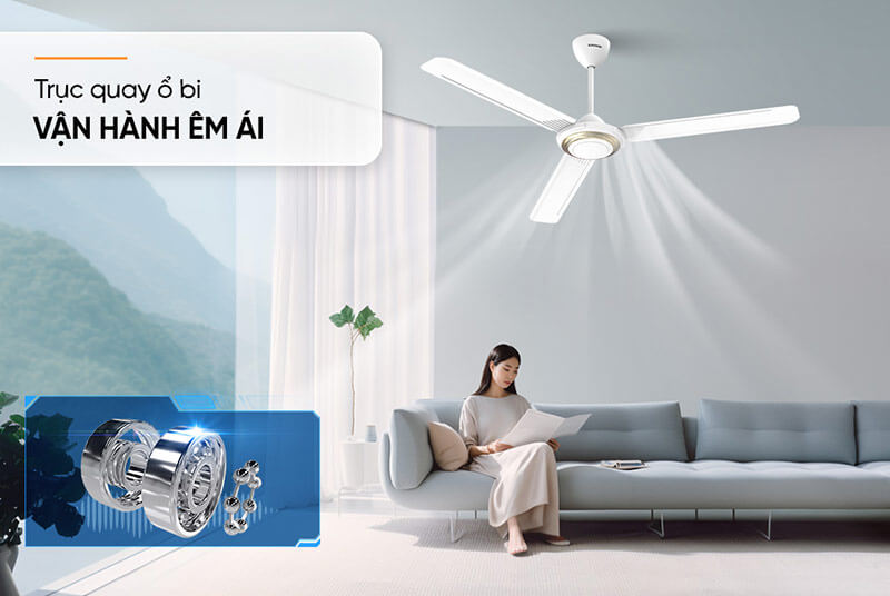 Quạt trần Sunhouse 3 cánh SHD7658 có trục bi êm ái