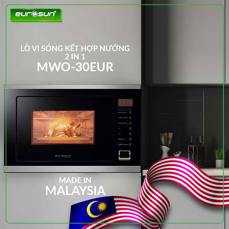 Lò vi sóng Eurosun MWO-30EUR kết hợp lò nướng âm tủ