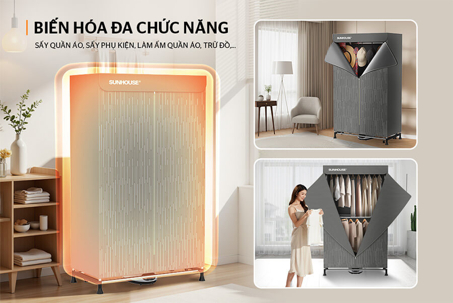 Tủ sấy quần áo Sunhouse SHD2700DXM đa năng